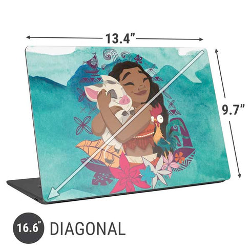 Disney Princess Moana with Pua and Heihei Universal Laptop 16.6in (13.4 x 9.7in) Skin